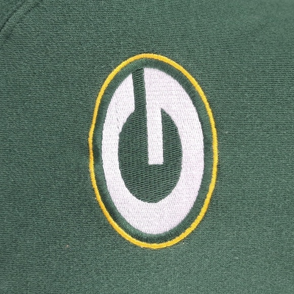 Green Bay Packers 1/4 zip embroidered logo green & white LG pullover sweatshirt - Picture 3 of 5